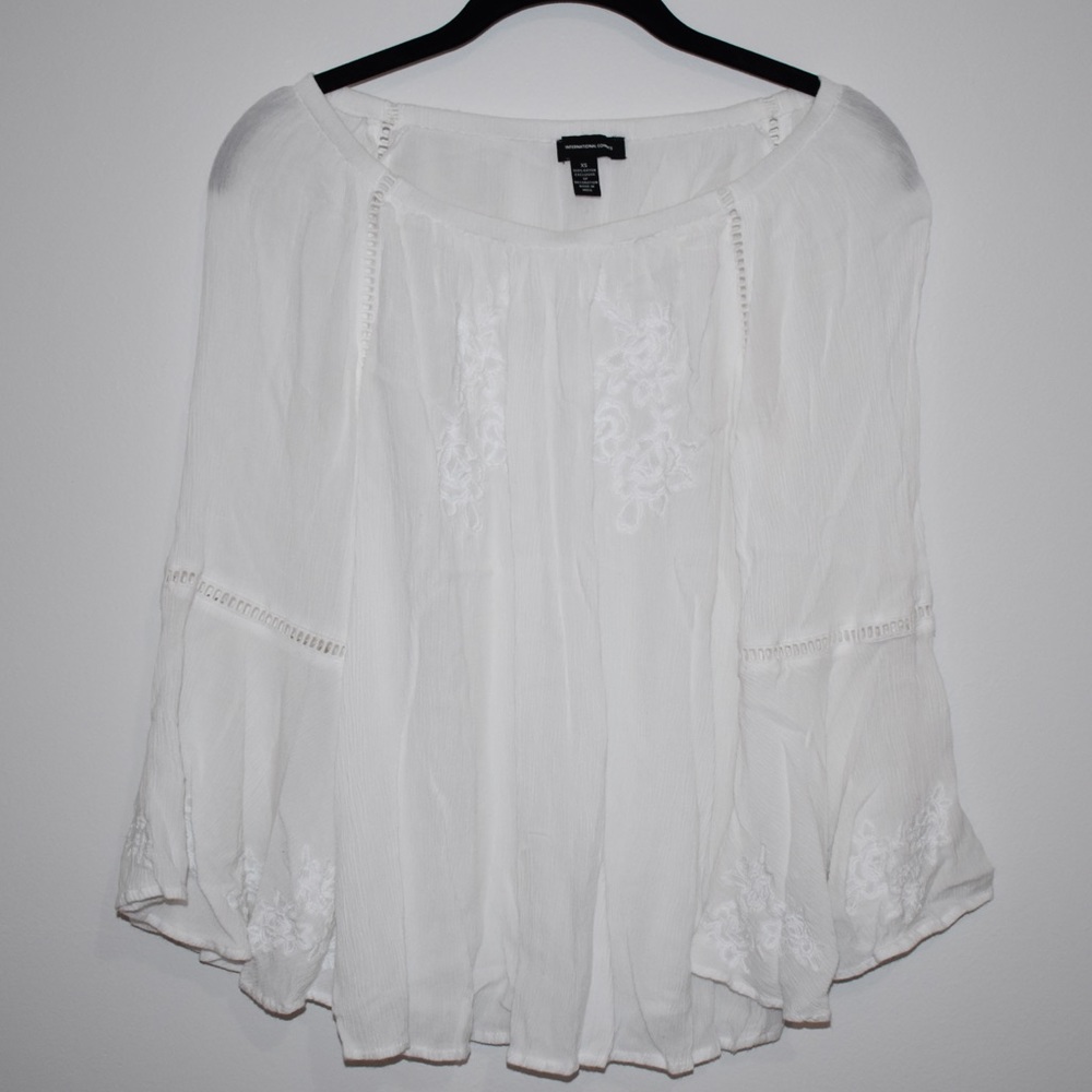 INC International Concepts White Blouse